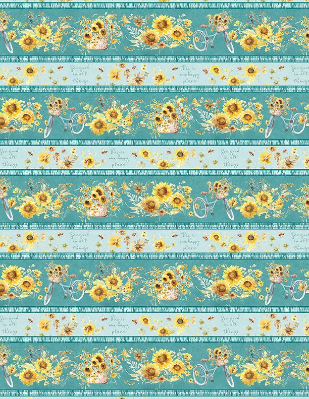 Sunflower Sweet Repeating Stripe Multi Licence To Quilt