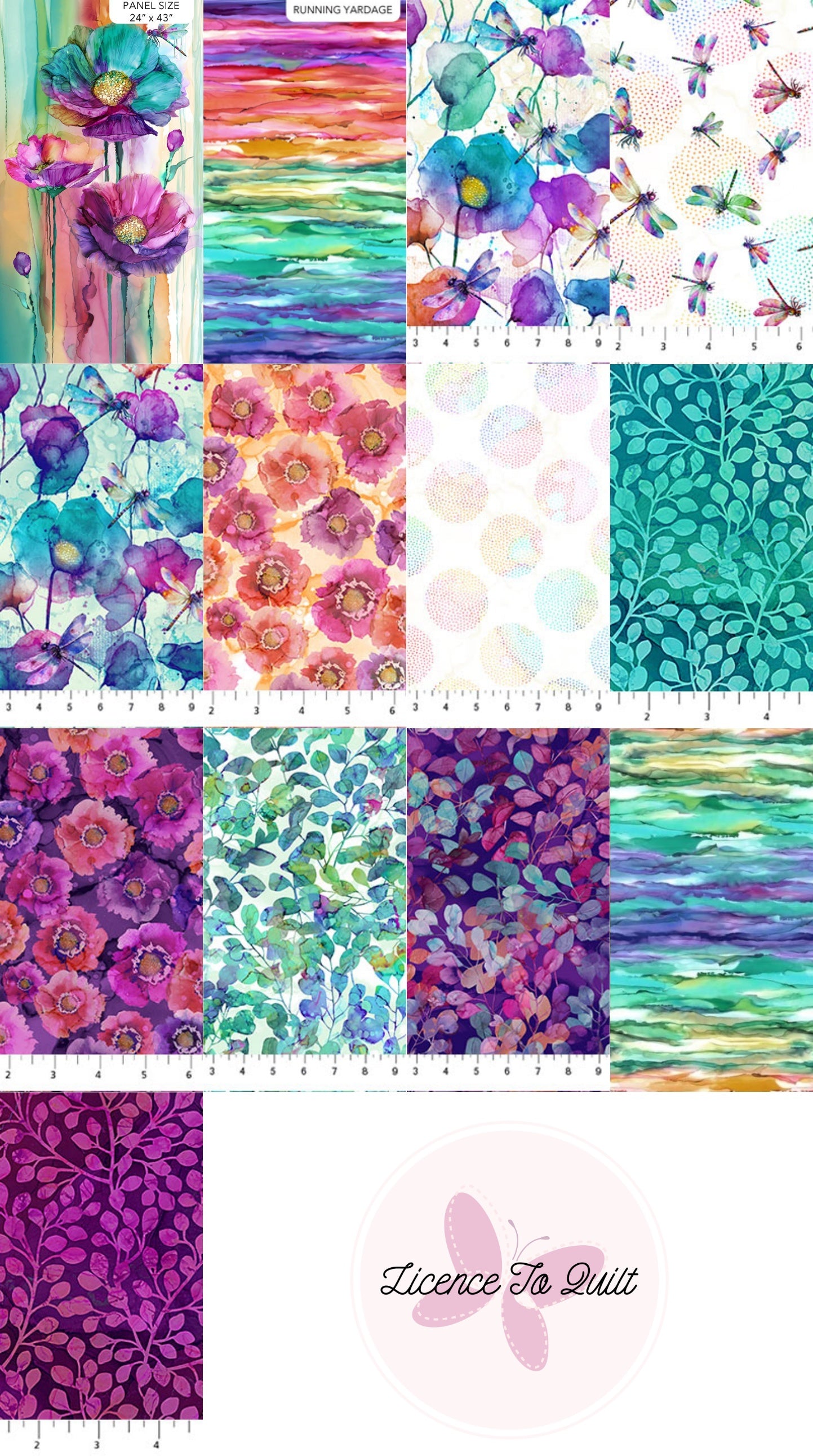 Dragonfly Dance - Dots in White Multi - Licence To Quilt