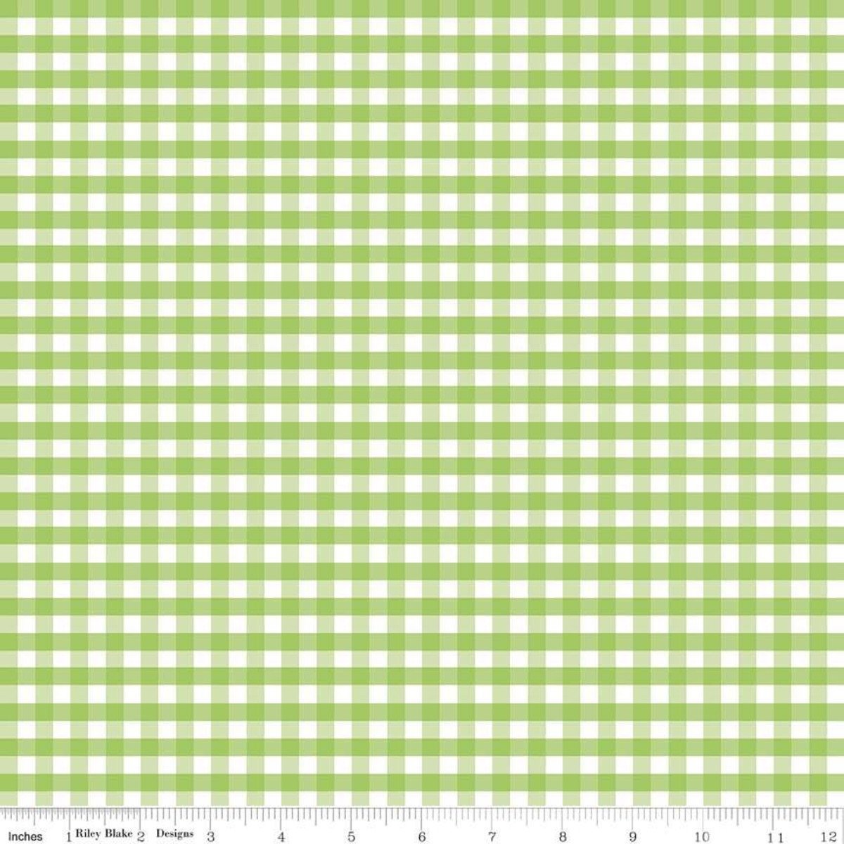 1/4" Medium Gingham Check Green - Licence To Quilt