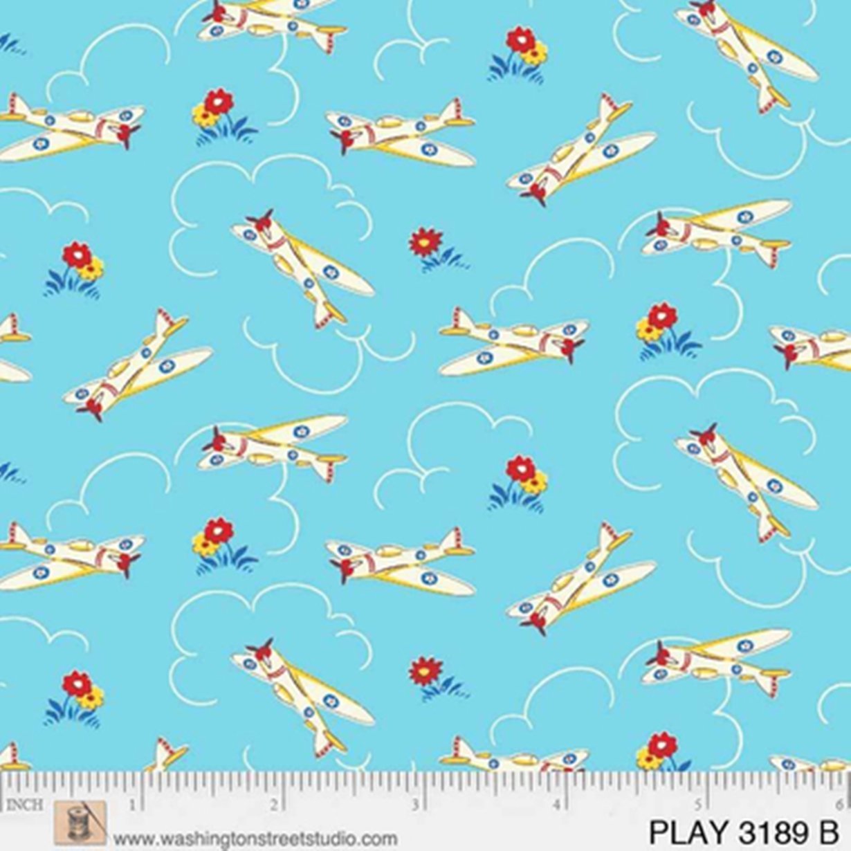 Playtime c. 1930 - Airplane Blue - Licence To Quilt