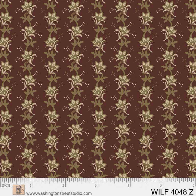 Wildflower Woods C. 1870-85 - Small Stripe Brown - Licence To Quilt