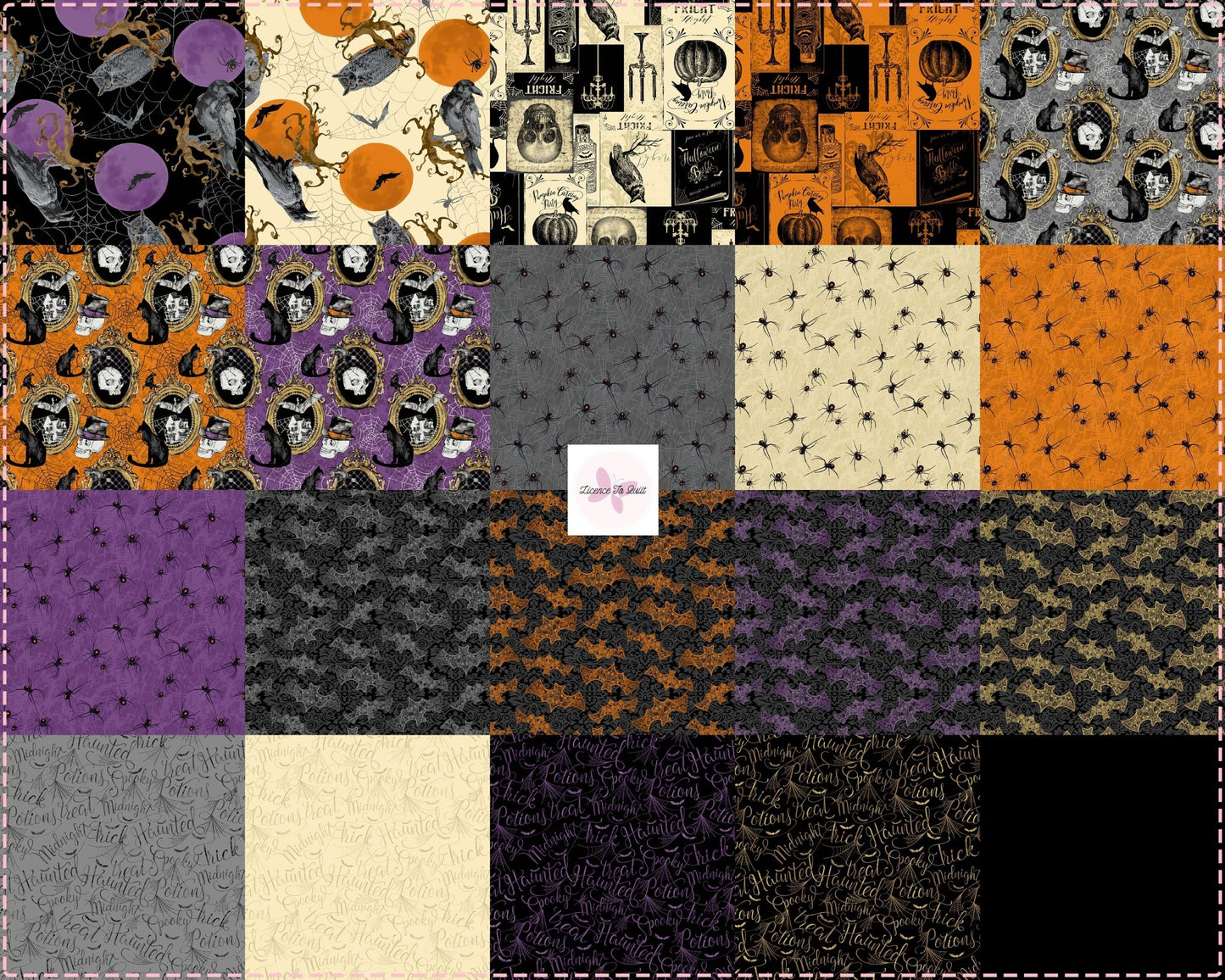 Mystery Manor - Cryptic Script Purple Moon - Licence To Quilt