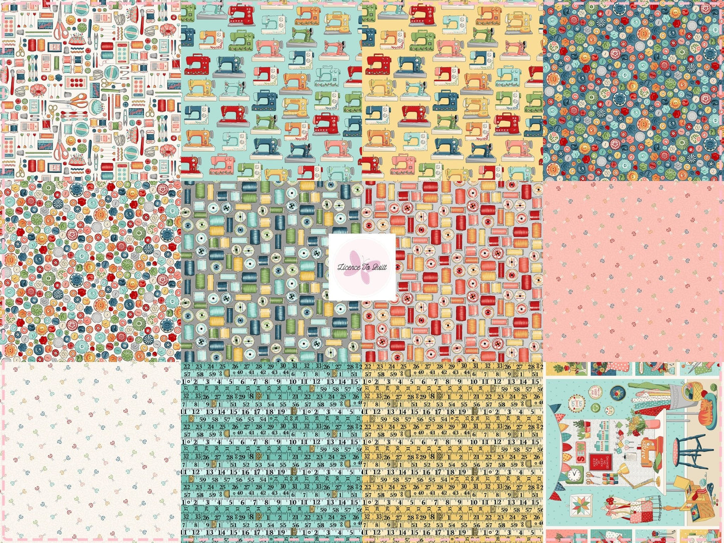 Sewing Room - Tape Measures Blue - Licence To Quilt