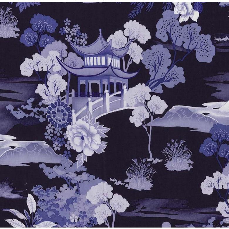 Pagoda Dreams - Pagoda Dreams Navy - Licence To Quilt