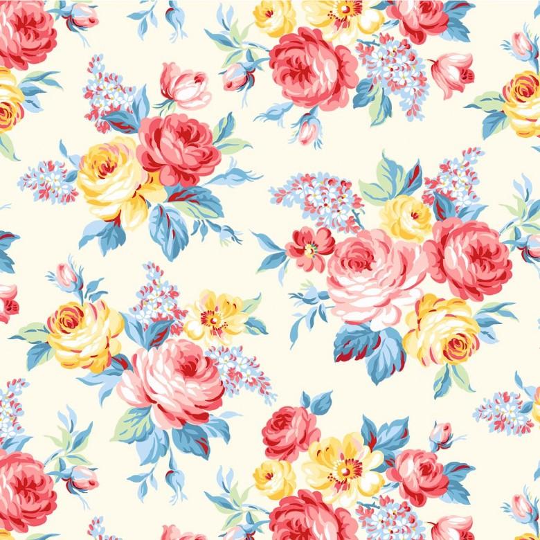 Country Cottage - Farmstand Flowers Peach - Licence To Quilt