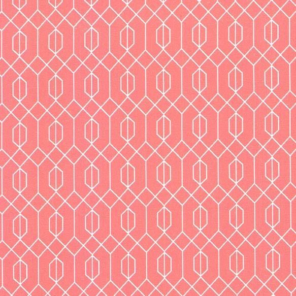 Elderberry Flower Fairies - Geo In Coral - Licence To Quilt