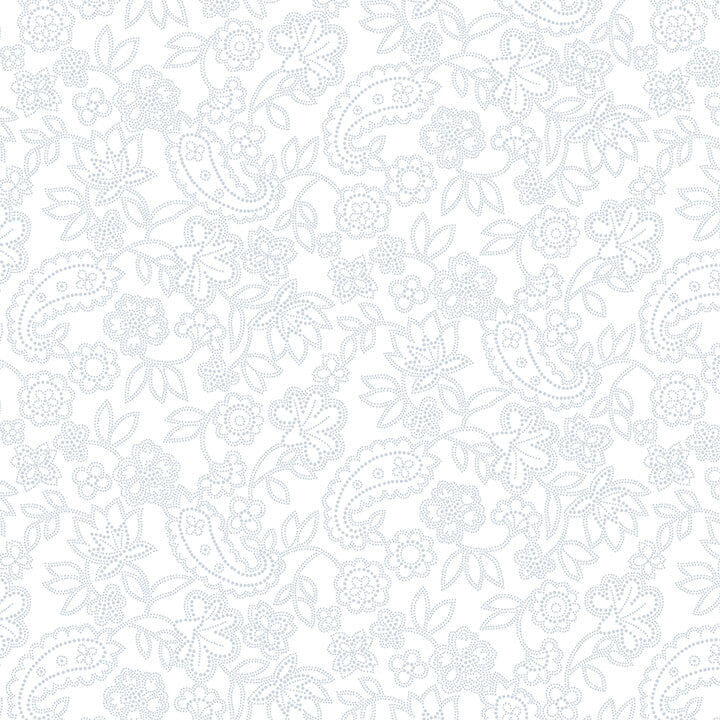 Quilters Flour - White on White Medium Paisley - Licence To Quilt