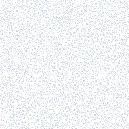 Quilters Flour - White on White Small Daisy - Licence To Quilt