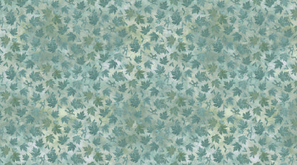 Autumn Splendor - Stonehenge - Tonal Leaves - Mid Teal - Licence To Quilt