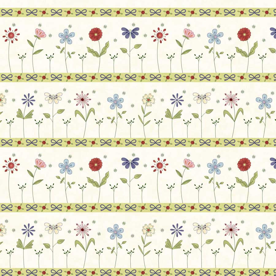 Pocketful of Posies - Cream Border Stripe - Licence To Quilt