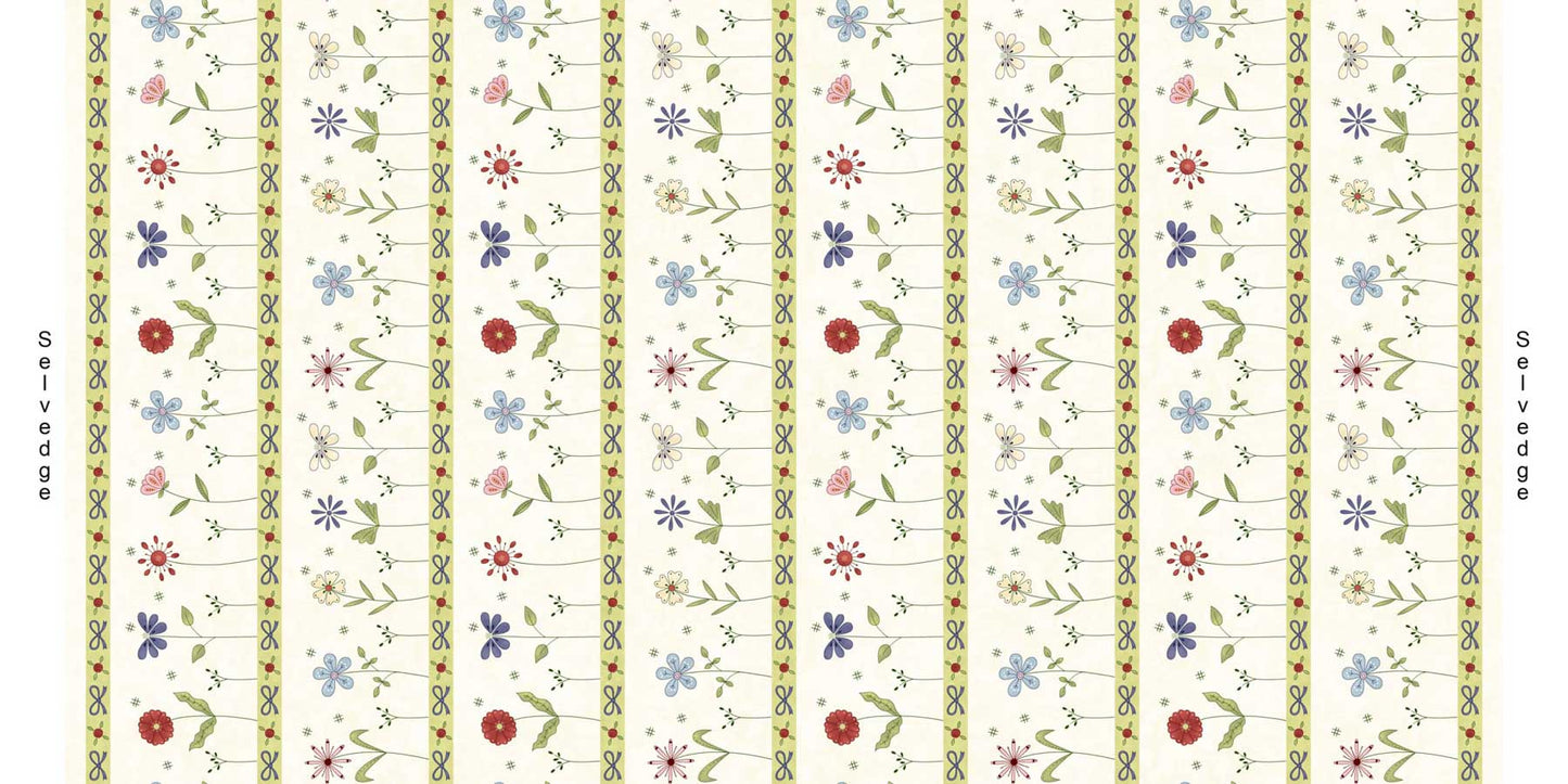 Pocketful of Posies - Cream Border Stripe - Licence To Quilt