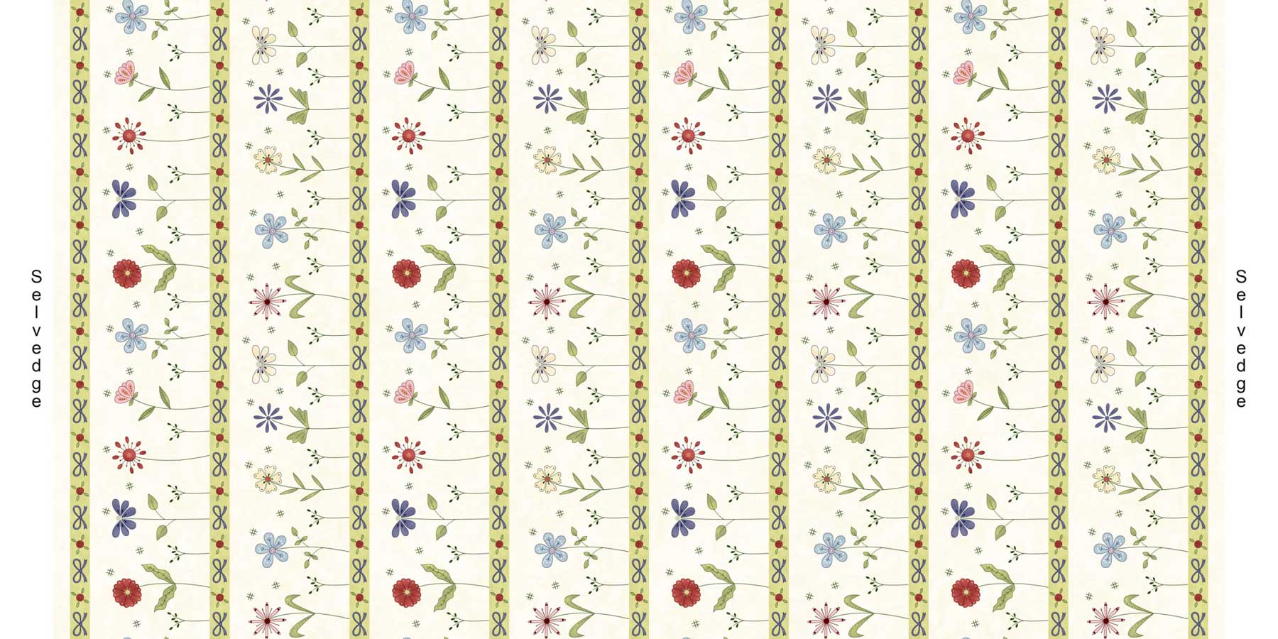 Pocketful of Posies - Cream Border Stripe - Licence To Quilt