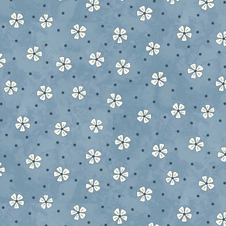 Pocketful of Posies - Blue Posies Tossed - Licence To Quilt