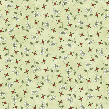 Pocketful of Posies - Green Tossed Flowers and Buds - Licence To Quilt