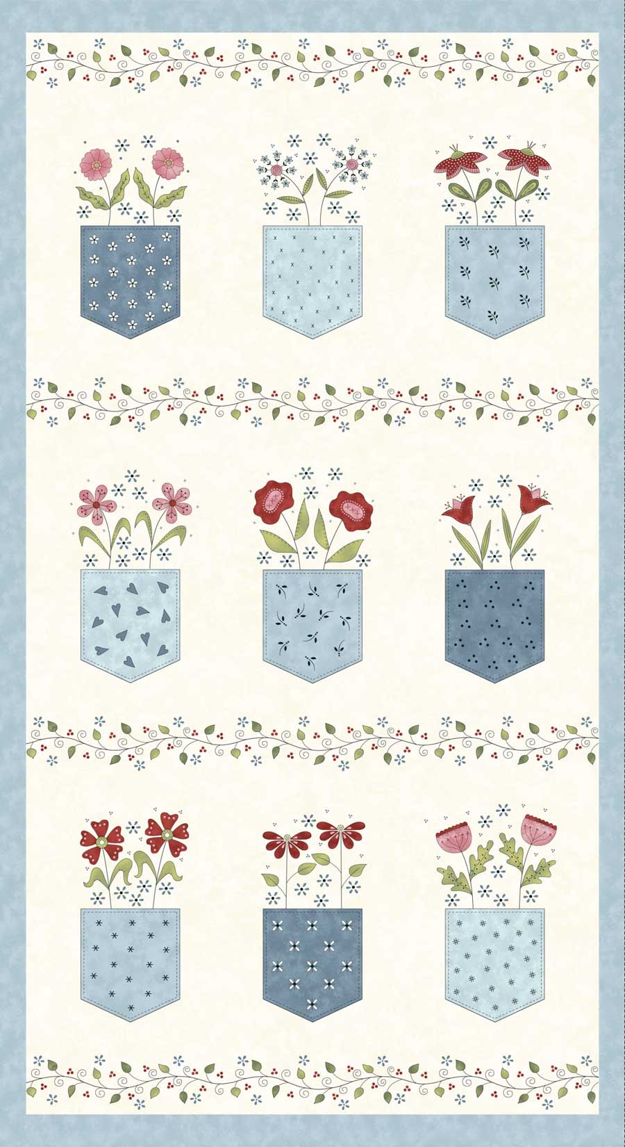 Pocketful of Posies - Panneau - Licence To Quilt