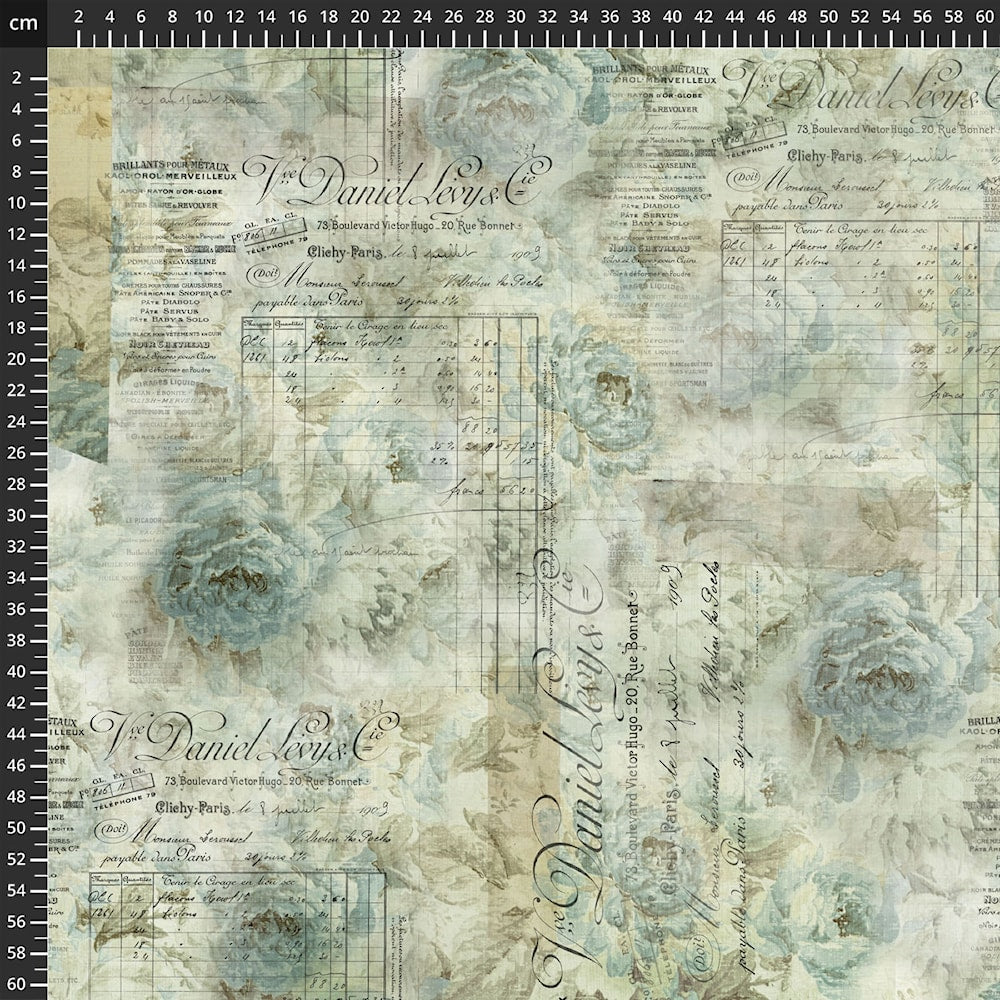 Eclectic Elements - Receipt Aqua - 108" Wide Back - Licence To Quilt
