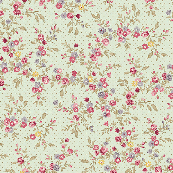 Sienna - Trailing Flowers Mint - Licence To Quilt