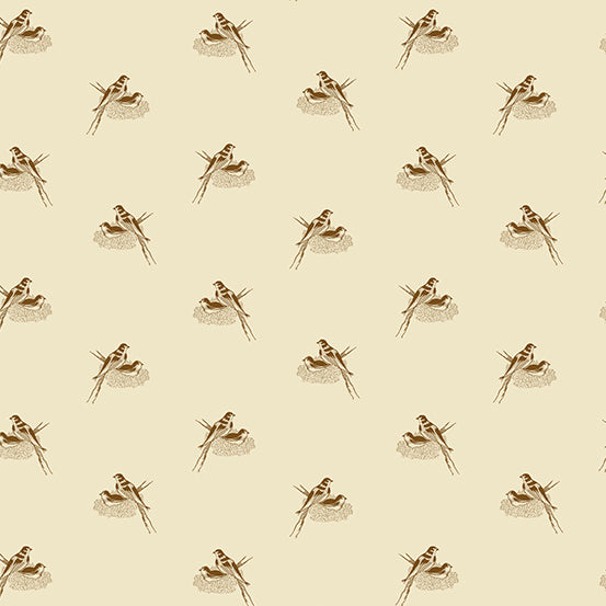 Sienna - Nesting Birds Walnut - Licence To Quilt