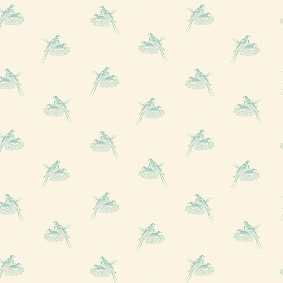 Sienna - Nesting Birds Teal - Licence To Quilt