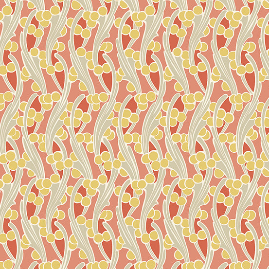 Fleur Nouveau - Seaweed Orange - Licence To Quilt