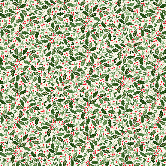 Christmas 2023 Cosy - Holly Cream - Licence To Quilt