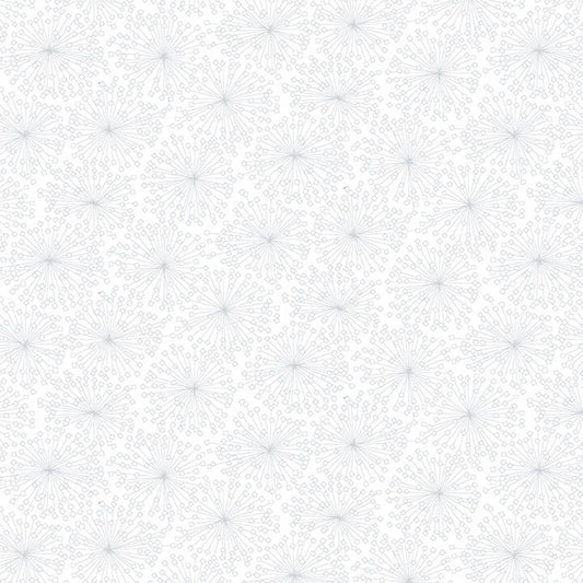 Quilters Flour - White on White Dandelions Whisps - Licence To Quilt