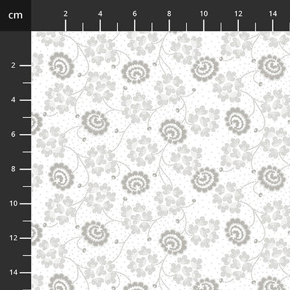 Quilters Flour - White on White Medium Floral Pigment White - Licence To Quilt