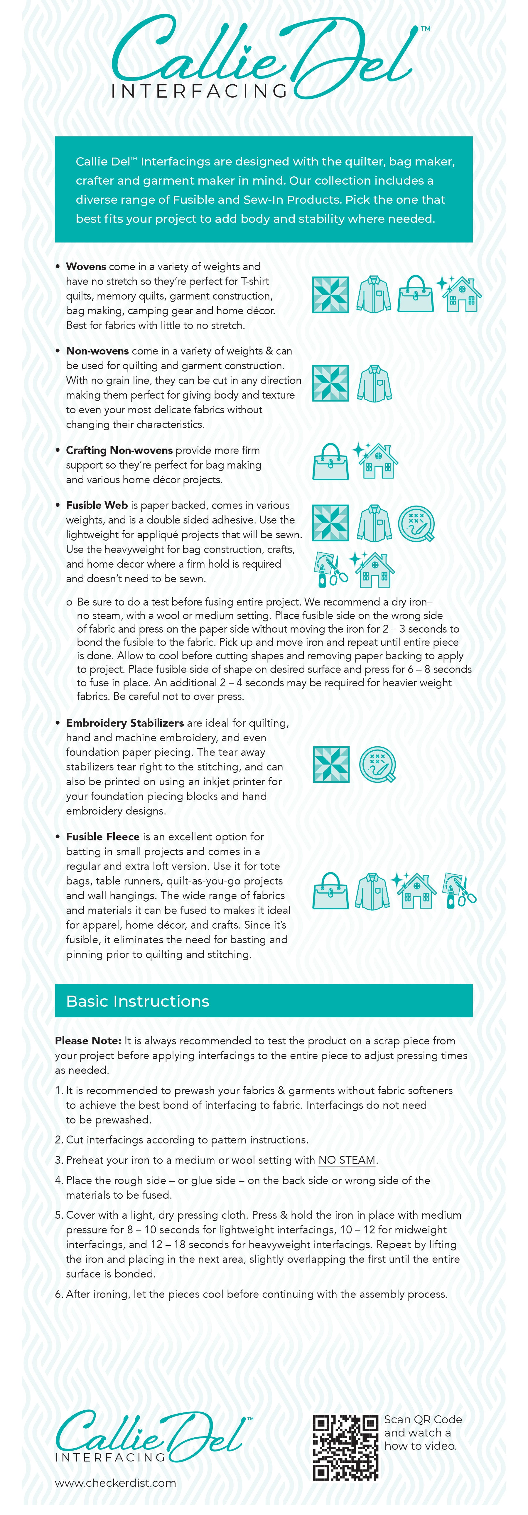 Callie Del - stabilisateur thermocollant en coton - tissus moyens - Licence To Quilt