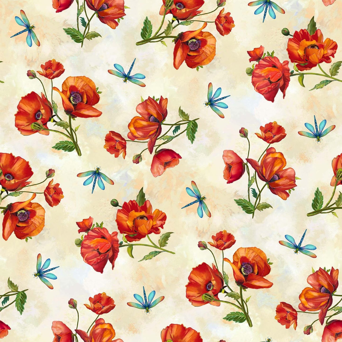 Charisma - Poppy Toss Cream - Licence To Quilt