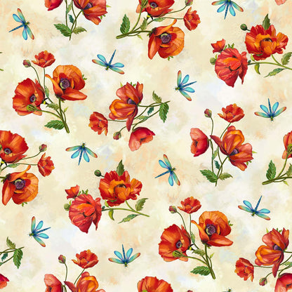 Charisma - Poppy Toss Cream - Licence To Quilt