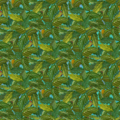 Charisma - Packed Leaves Teal - Licence To Quilt