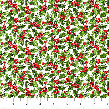 Holiday Joy - Packed Holly Cream Multi - Licence To Quilt