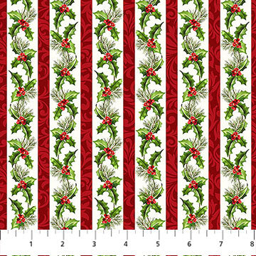 Holiday Joy - Holly Stripe - Cream Multi