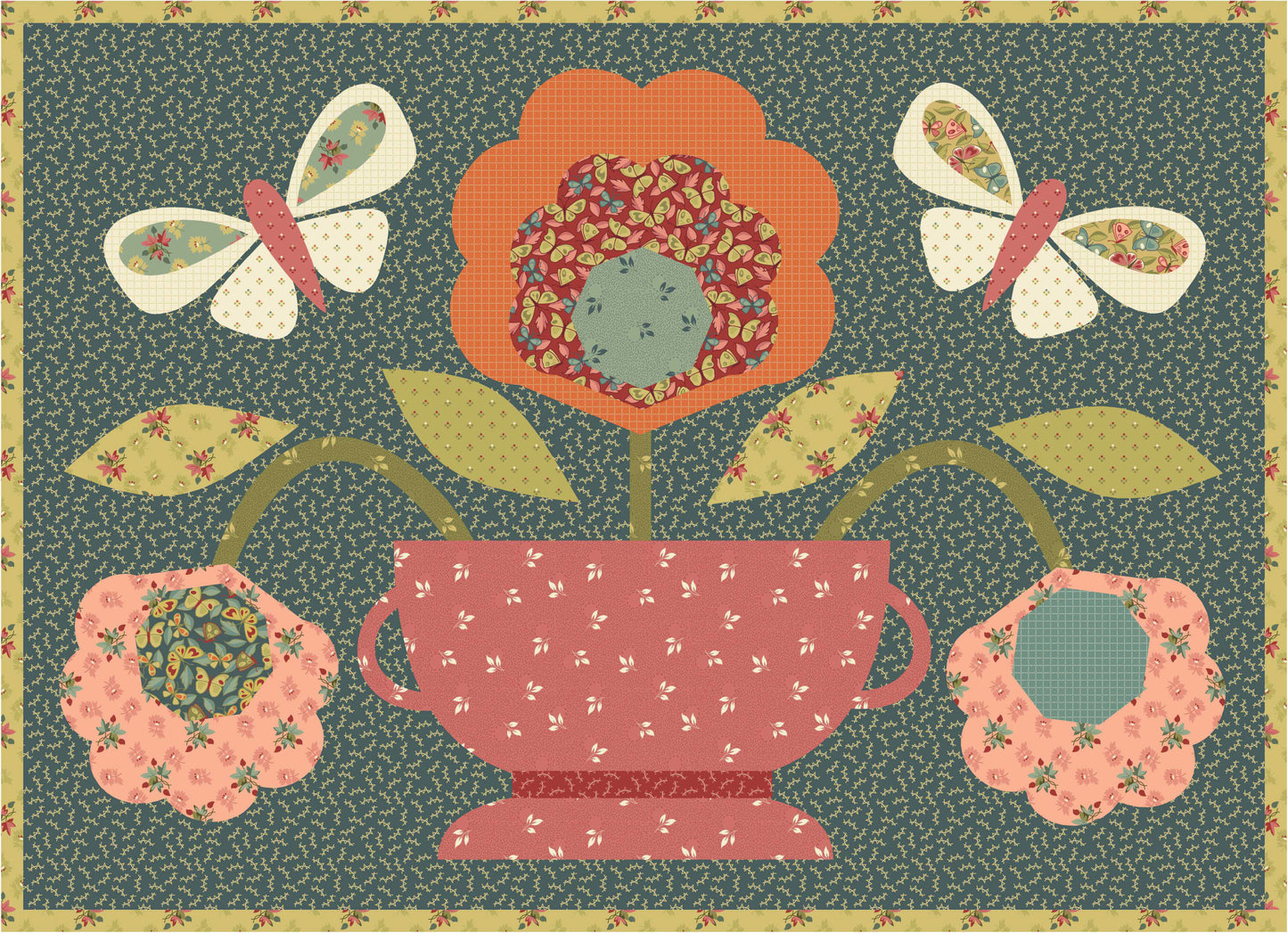 Back & Forth - Butterflies - Deep Blue - Licence To Quilt