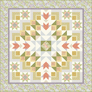Fleur Nouveau - Seaweed Orange - Licence To Quilt