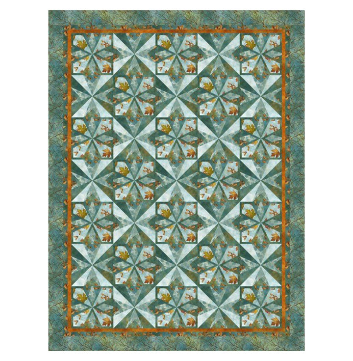 Autumn Splendor - Stonehenge - Teal Branches - Licence To Quilt