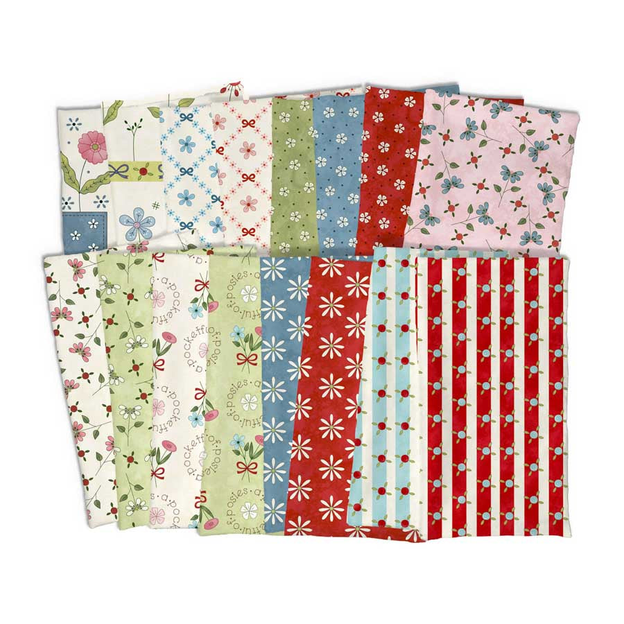Pocketful of Posies - Fat Quarters (15) - Licence To Quilt