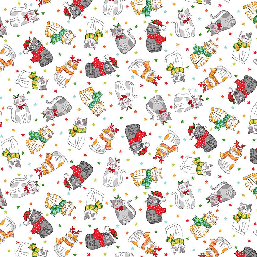 Santa - Santa Paws Skaters White - Licence To Quilt