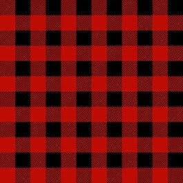 Timber Gnomies Tree Farm - Buffalo Check Rouge/Noir - Licence To Quilt