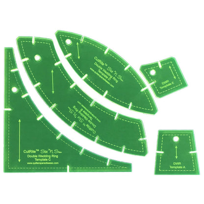 Double Wedding Ring Template Set Slit 'N Stitch - Licence To Quilt