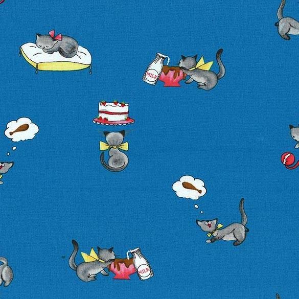 What's cooking - Tabby Teasers Blue - Licence To Quilt